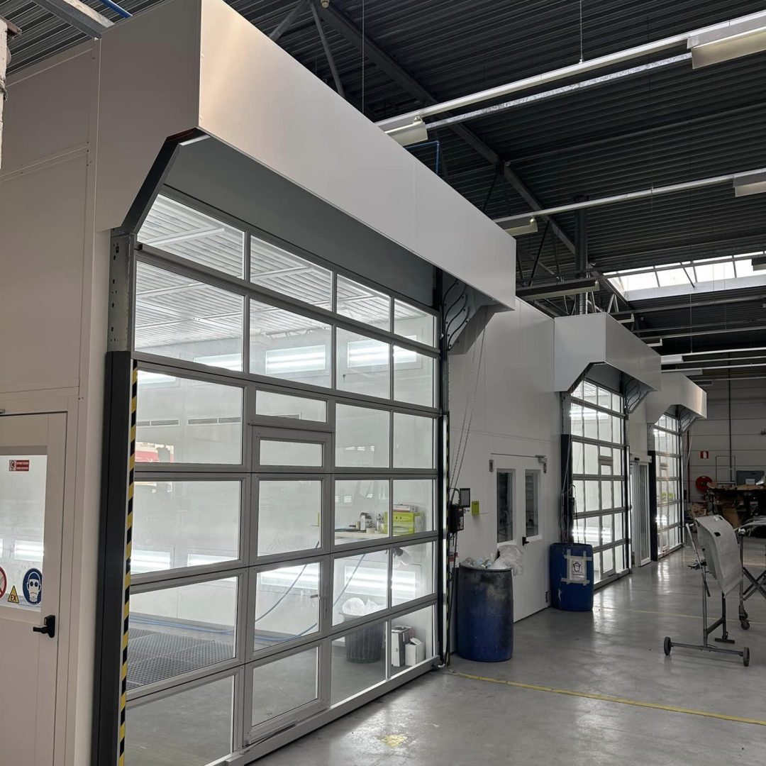 The spray booth doors in Zeebrugge