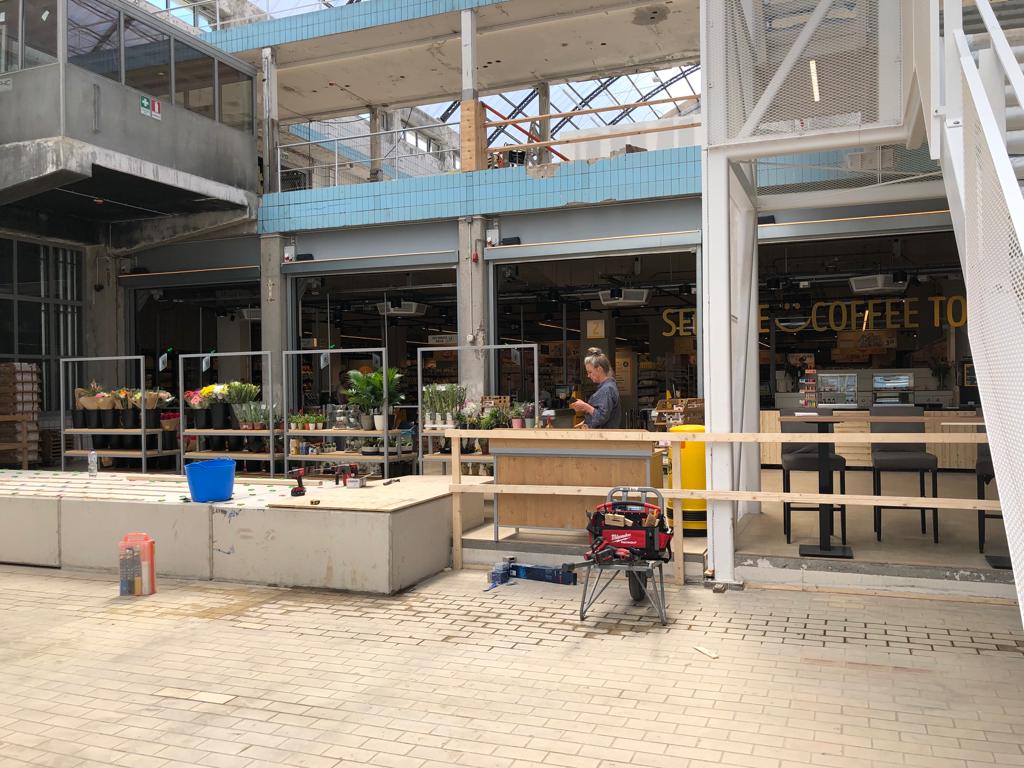 Compact door as a partition wall for a shop at Melkhal Enschede