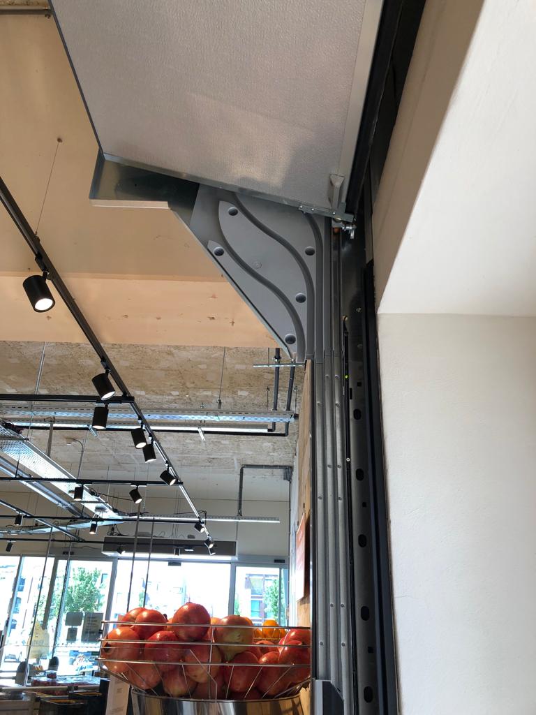 Compact roller door as a partition wall at Melkhal Enschede