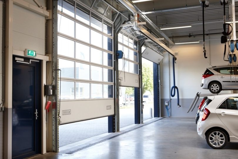 Peugeot dealers with compact doors at their workshop