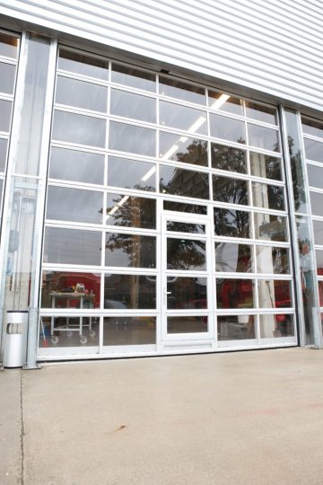 Full glazing at the Compact door with a wicket door