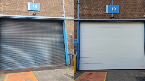 Roller door replacement Old vs new - Rolflex Compact door